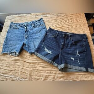 Women's Denim Shorts Set - Blue and Dark Blue